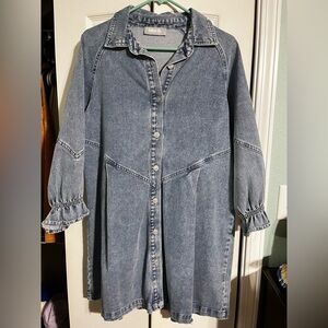 Blue Denim Button-Up Dress